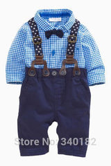 Baby Boy Suspenders and Bow Tie Outfit. 4 Pieces - DestinationBaby