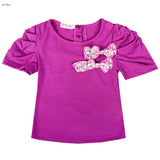 Adorable 3 Piece Set. Purple Headband Shirt and Shorts - DestinationBaby