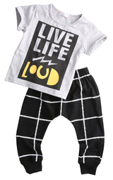 "Live Life Loud" Set. Pants and Shirt - DestinationBaby