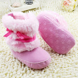 Baby Bowknot Soft and Warm Fleece Boots with Fur. Winter Shoes - DestinationBaby