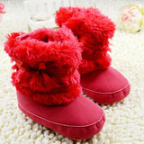 Baby Bowknot Soft and Warm Fleece Boots with Fur. Winter Shoes - DestinationBaby