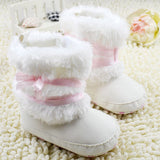 Baby Bowknot Soft and Warm Fleece Boots with Fur. Winter Shoes - DestinationBaby