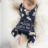 ( Dont Moose with Me! ) Moose Themed Romper Onesie Sleeper - DestinationBaby