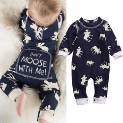 ( Dont Moose with Me! ) Moose Themed Romper Onesie Sleeper - DestinationBaby