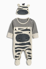 2 Piece Cartoon Animal Romper Sleeper and Hat - DestinationBaby