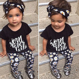 "Worn to be wild" Girls 3 Piece Set. Pants Shirt and Headband - DestinationBaby