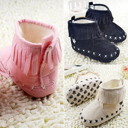 Baby Fringe Paw Print Soft Shoes Boots - DestinationBaby