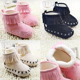 Baby Fringe Paw Print Soft Shoes Boots - DestinationBaby