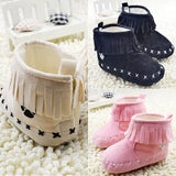 Baby Fringe Paw Print Soft Shoes Boots - DestinationBaby