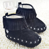 Baby Fringe Paw Print Soft Shoes Boots - DestinationBaby