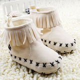 Baby Fringe Paw Print Soft Shoes Boots - DestinationBaby