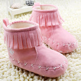 Baby Fringe Paw Print Soft Shoes Boots - DestinationBaby