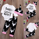 (Daddy's little girl) Deer/hunting Themed 3 Piece Set. Onesie/Romper Pants and Hat - DestinationBaby