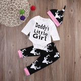 (Daddy's little girl) Deer/hunting Themed 3 Piece Set. Onesie/Romper Pants and Hat - DestinationBaby