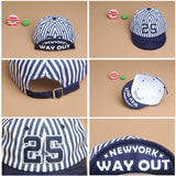 Baby Girls Boys Striped Casquette Baseball Hat. (New York Way Out) - DestinationBaby