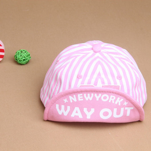 Baby Girls Boys Striped Casquette Baseball Hat. (New York Way Out) - DestinationBaby